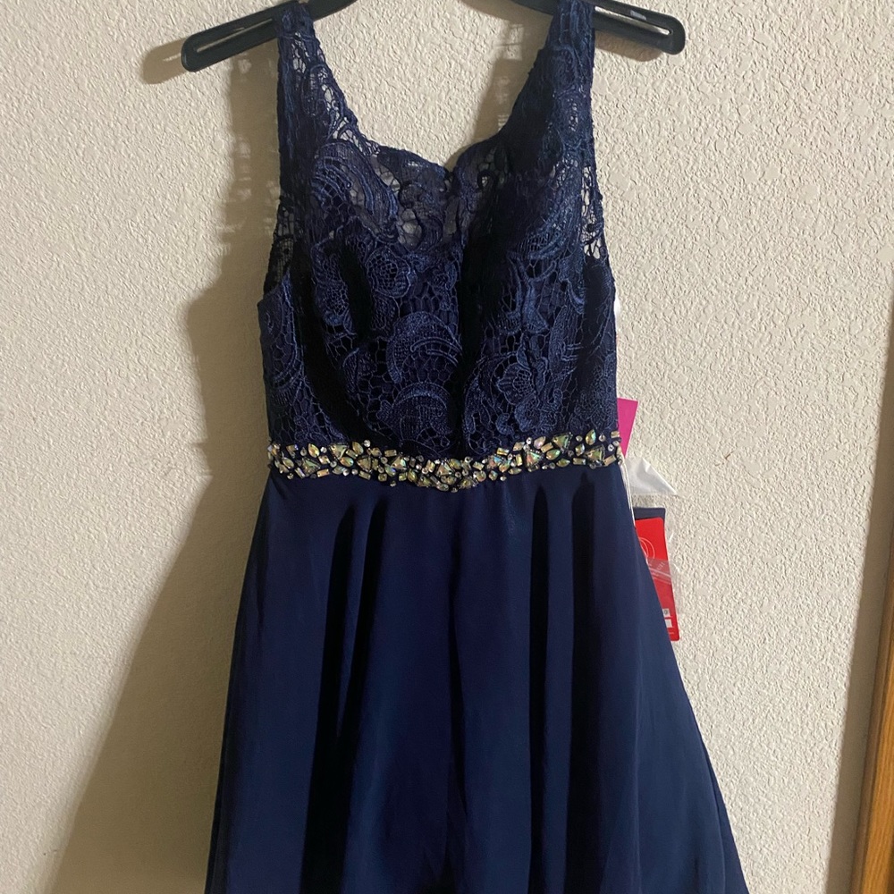 Blue short Prom girl dress, size small, New with tags
